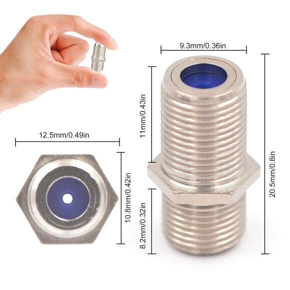 RG6 Coaxial Cable Connector - 12 Pack - Up to 3GHz - Picture 5 of 8